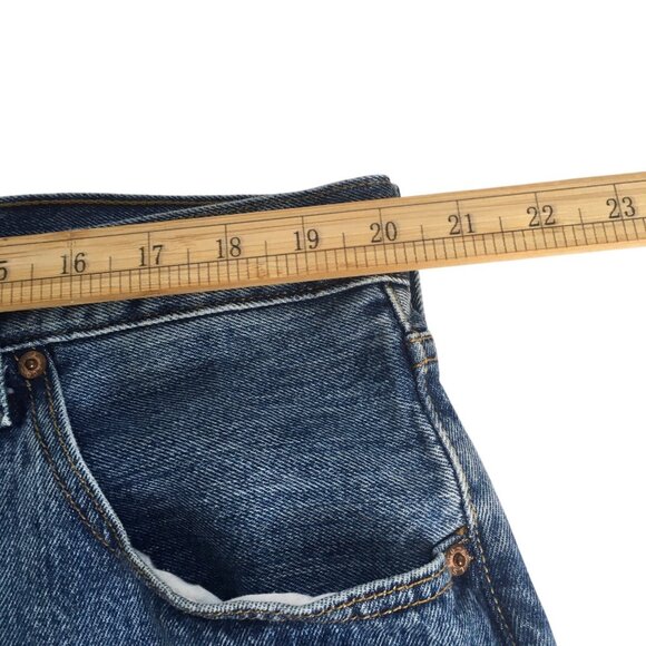 Levis 501 Jeans Mens 42x30 Blue Denim Straight Leg Button Fly Classic Fit - Picture 12 of 16